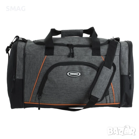 Пътна чанта (сак) в сиво с оранжев кант – 36 л._1247845, снимка 2 - Сакове - 52278004