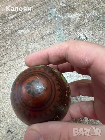 Старо, дървено яйце с нарисувани религиозни мотиви , снимка 13 - Други ценни предмети - 47368078