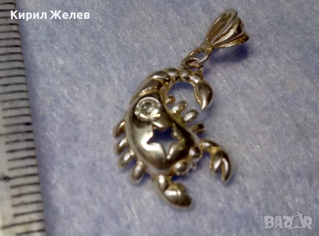 ЗОДИЯ СКОРПИОН ФИГУРАЛЕН СРЕБЪРЕН ПЕНДАНТ СРЕБРО 925 с ИСКРЯЩ ЦИРКОН 37741, снимка 4 - Колиета, медальони, синджири - 50510686