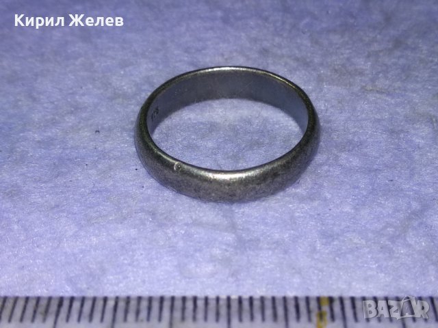 СТАР АНГЛИЙСКИ СРЕБЪРЕН ВИНТИДЖ ПРЪСТЕН ЛАКИРАНО СРЕБРО 925 Тип ХАЛКА РЪЧНА ИЗРАБОТКА 39991, снимка 13 - Пръстени - 43226046