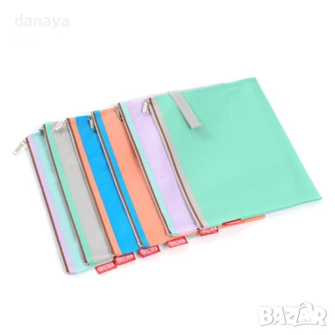 5887 Текстилна папка с цип, 3 размера, снимка 2 - Ученически пособия, канцеларски материали - 50583354