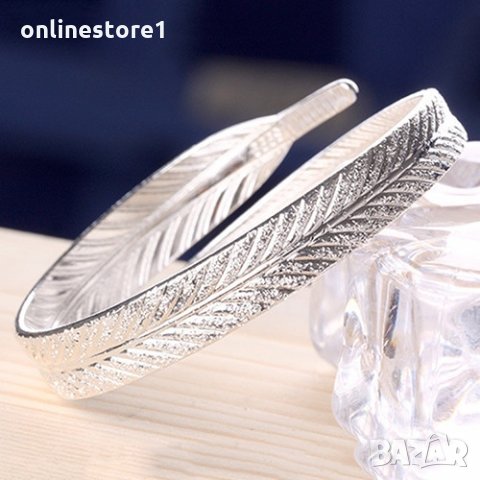 Сребърна гривна 999 - Перо Код: BGRX132, снимка 3 - Гривни - 33682265