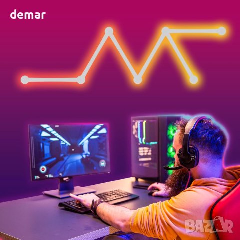 KOBAIBAN LED светлинни панели, смарт стенна лампа, 6 броя, снимка 5 - Лед осветление - 43570417