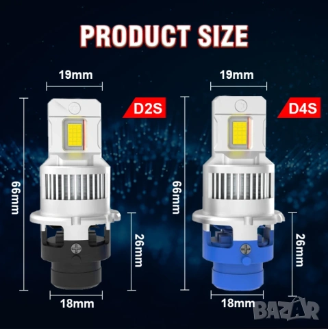 LED Крушки D2S - D series +300 %, снимка 2 - Аксесоари и консумативи - 53033640