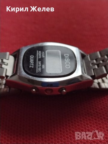 КОЛЕКЦИОНЕРСКИ МОДЕЛ ЕЛЕКТРОНЕН ЧАСОВНИК СТАР РЯДЪК DISCO QUARTZ 33295, снимка 4 - Антикварни и старинни предмети - 38704207