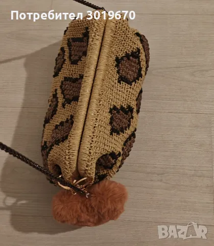 леопардова плетена чанта, снимка 2 - Чанти - 48406927
