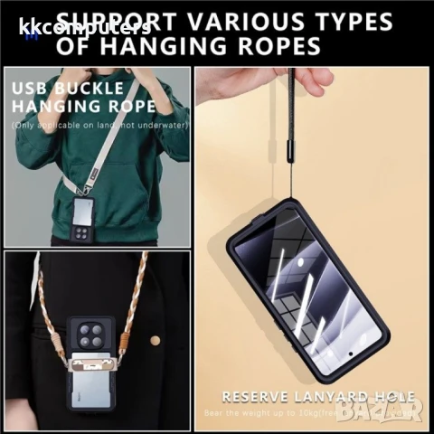 Xiaomi Redmi Note 14 Pro 5G REDPEPPER Водоустойчив / Удароустойчив Калъф + Скрийн Протектор – Черен,, снимка 5 - Калъфи, кейсове - 50728641