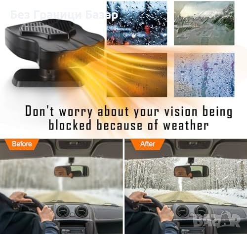 Нов Bestcool 12V 150W Автомобилен Отоплител/Вентилатор, Портативен, 360°, снимка 4 - Друга електроника - 44078727