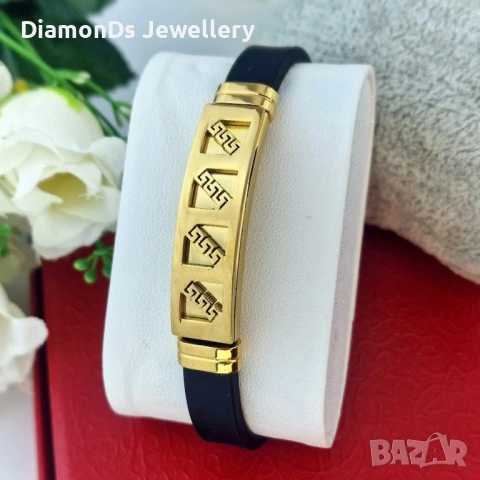 Greek Pattern Bracelet 🏛️ | мъжка гривна с позлата