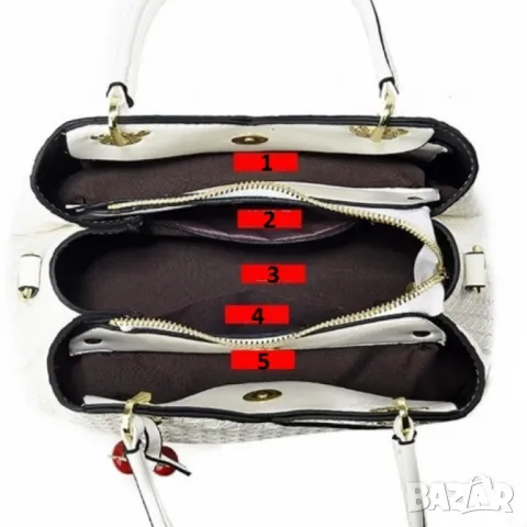 Дамска чанта White Cherry, снимка 5 - Чанти - 47938616