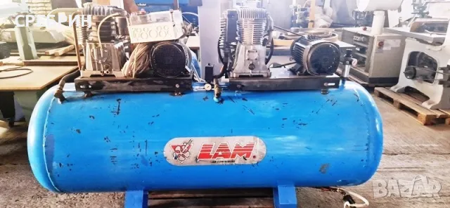 Бутален компресор 1000 лт с два мотора по 5,5кв + Ел табло, ревизиран 