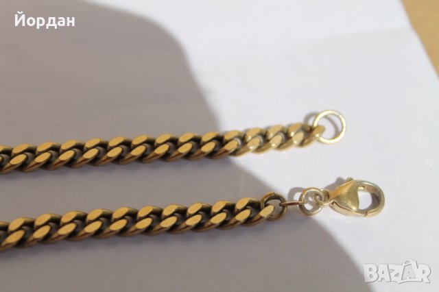 Сребърен позлатен ланец, снимка 4 - Антикварни и старинни предмети - 38002501