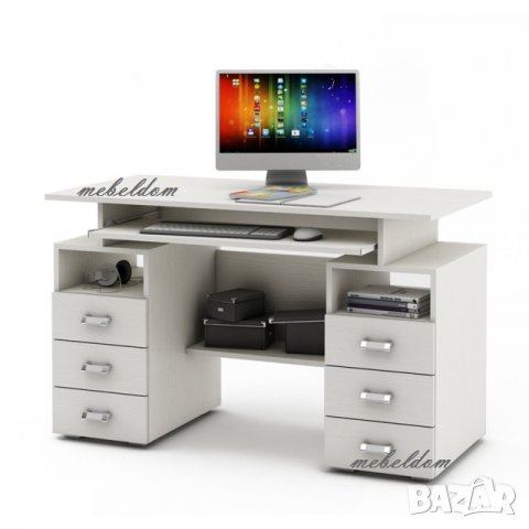 Бюро 120см. с 6 чекмеджета и клавиатура(код-1150), снимка 3 - Бюра - 28557003