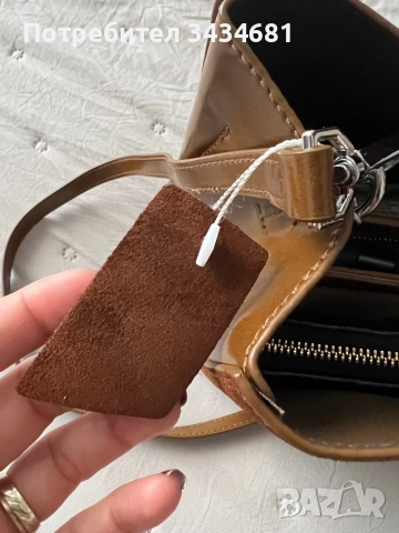 Чанта с естествен велур, снимка 2 - Чанти - 52410933