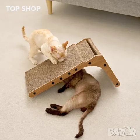 EHEYCIGA Дъска за драскане на котки, 81 см L-образна вертикална с играчка топка, XL, снимка 9 - За котки - 49866399