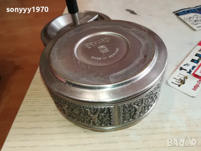 ERHARD MADE IN GERMANY-НЕМСКИ МЕТАЛЕН ПЕПЕЛНИК С МАРКИРОВКИ-ВНОС SWISS 2601251648, снимка 12 - Антикварни и старинни предмети - 48836623