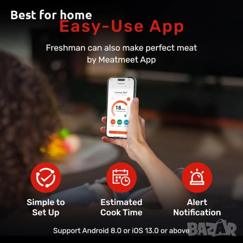 Професионален WiFi безжичен термометър за месо, снимка 4 - Аксесоари за кухня - 52633195