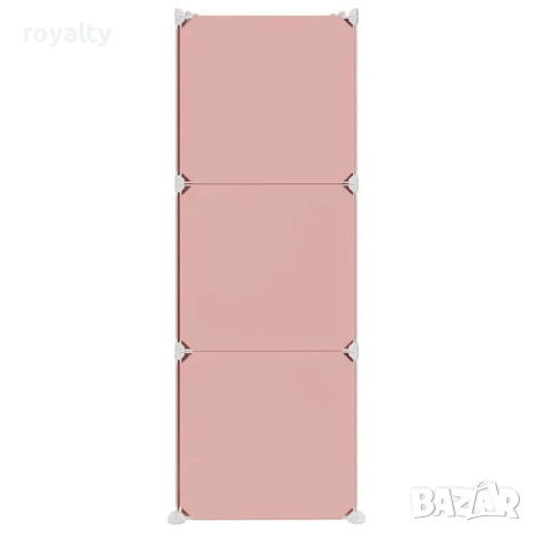 Детски кубичен шкаф за съхранение с 6 куба, розов, снимка 5 - Други стоки за дома - 50937823