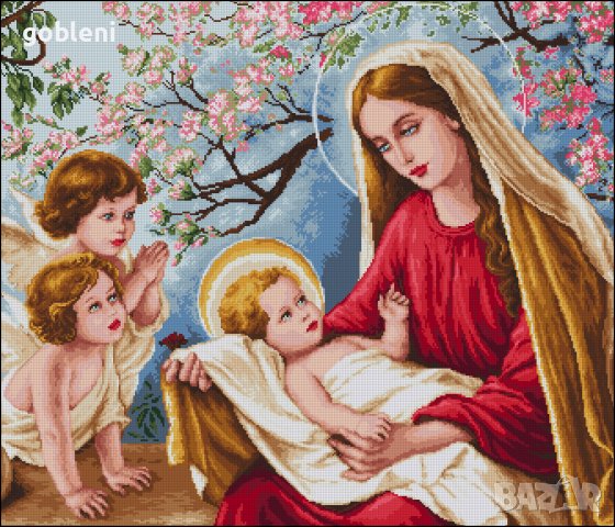 гоблен „АНГЕЛСКА БЛАГОСЛОВИЯ“ Д41; размери /41-35/см.; 41 цвята; 59лв., снимка 2 - Гоблени - 38581834