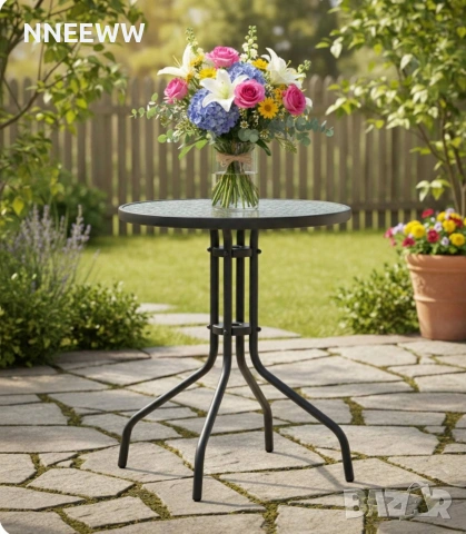 Метална Градинска маса ф60 , снимка 2 - Градински мебели, декорация  - 53605591