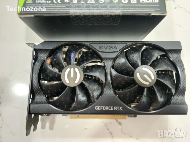 EVGA RTX 3060 12GB – КАТО НОВА | Оригинална кутия | Перфектна, снимка 4 - Видеокарти - 53238287