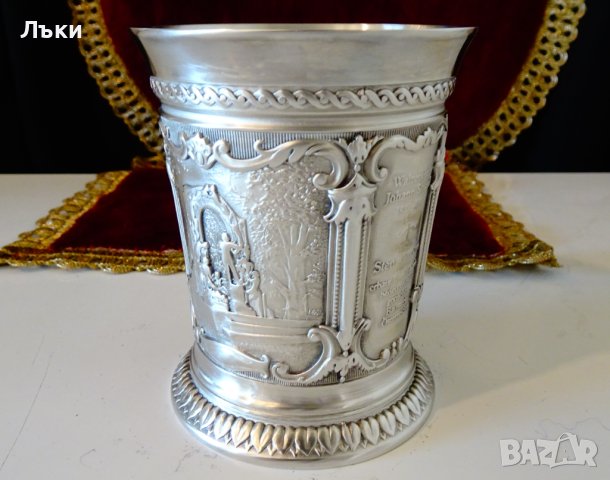 WMF чаша от калай за краля на валса Й.Щраус. , снимка 3 - Антикварни и старинни предмети - 44110363