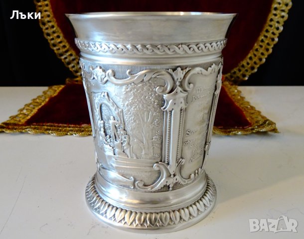 WMF чаша от калай за краля на валса Й.Щраус. , снимка 3 - Антикварни и старинни предмети - 44110363