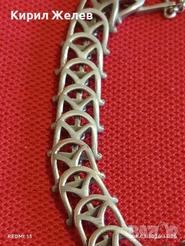 Сребърна гривна с уникална плетка с инкрустирани Мойсанит готически стил ръчна изработка 52485, снимка 4 - Гривни - 53005647