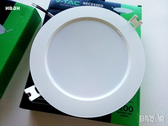 LED Панел Кръг  12W 4000К Нови налични 2 броя, снимка 6 - Лед осветление - 51950805