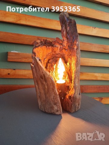 Дървена нощна лампа