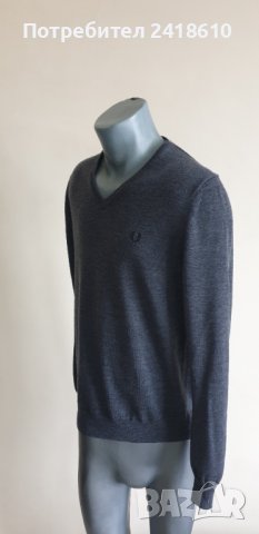 Fred Perry 100% Merino Wool Mens Size M  ОРИГИНАЛ! Мъжки Пуловер!, снимка 2 - Пуловери - 43201367