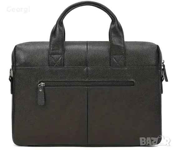 Професионална и универсална кожена чанта (Бизнес куфарче) Черна/плътна естествена кожа!, снимка 3 - Чанти - 49291412