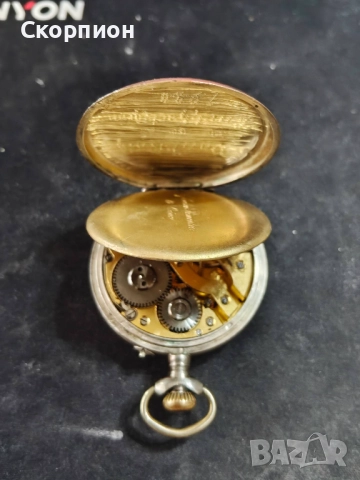 Швейцарски СРЕБЪРЕН джобен часовник 1900г. с позлата - 10 РУБИНА - ПРОМОЦИЯ, снимка 8 - Джобни - 50040865