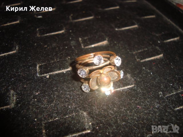 МЕДЕН ФЛОРАЛЕН РЕТРО АРТ КРИСТАЛЕН ПРЪСТЕН с ЦИРКОНИ 10514