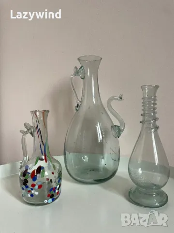 Сет старинни стъклени шишета, снимка 1