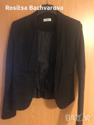 Черно елегантно сако Cacadu, S размер, снимка 2 - Сака - 27770304
