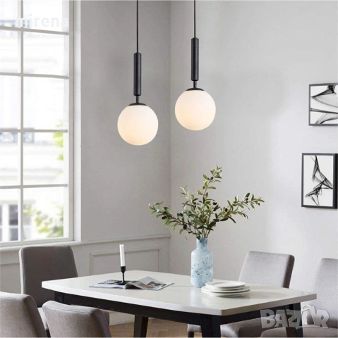 Висяща лампа Сребърна, модерна, кухненски остров индустриална, селска,, снимка 6 - Лампи за баня - 53420899