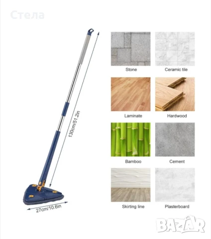 Триъгълен моп за почистване, снимка 2 - Мопове, кофи, четки и метли - 50919122