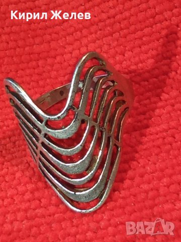 СТАР СРЕБЪРЕН АРТ ПРЪСТЕН СРЕБРО 925 АЖУРНА РЪЧНА МАЙСТОРСКА АРТ НУВО ИЗРАБОТКА АНГЛИЯ 26266, снимка 4 - Пръстени - 34630789