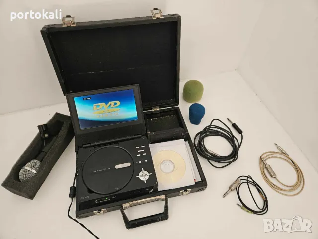 DVD преносим плейър плеър микрофон куфар, снимка 1
