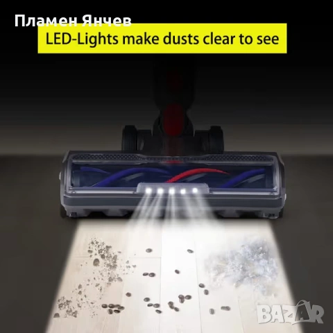 Четка за под Dyson за V7, V8, V10, V11, V15 с предни светлини, снимка 3 - Прахосмукачки - 53126180