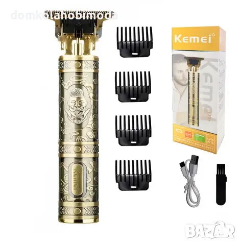 Професионален Професионален тример Kemei, USB-презареждаща батерия, С барбар,