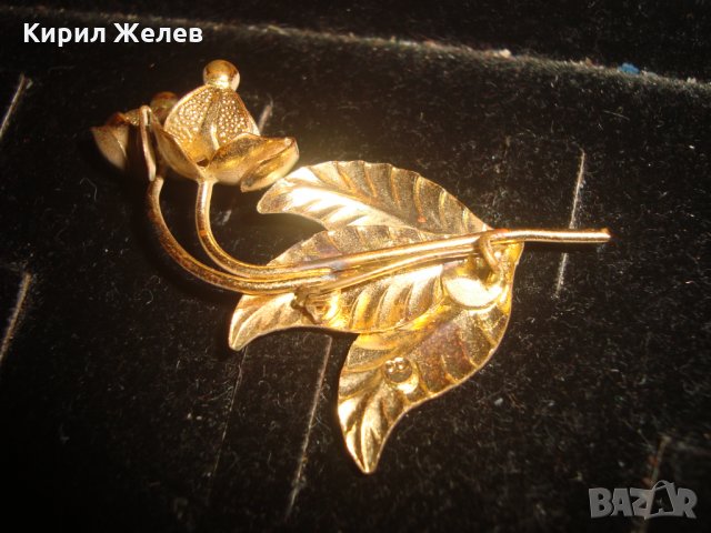 ПОЗЛАТЕНА БРОНЗОВА БРОШКА - ЦВЕТЕ АРТ НУВО СТИЛ 19698, снимка 4 - Други - 32239615