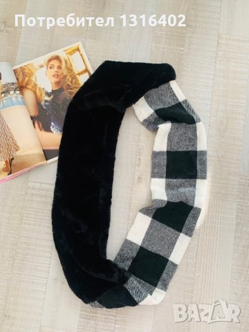 Мек шал в черно и бяло “Primark”