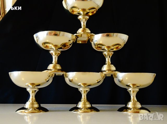 Английски бронзови чаши за вино,шампанско,2 бр. , снимка 2 - Антикварни и старинни предмети - 26831877