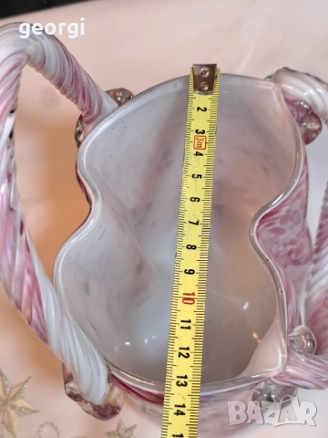 уникална арт ваза от цветно стъкло 11/6, снимка 6 - Вази - 51881261