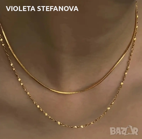 Дамски позлатени колиета от медицинска стомана , снимка 4 - Колиета, медальони, синджири - 53097926