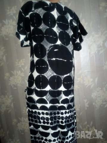 Didi S/M-Нова права рокля в черно и бяло, снимка 4 - Рокли - 32360867