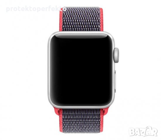 Текстилна каишка band за Apple Watch - 42мм/ 44mm/ 45 mm- велкро, снимка 2 - Каишки за часовници - 28461582