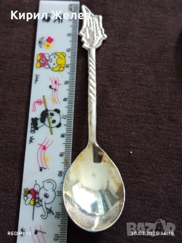 ПОСРЕБРЕНИ ПРИБОРИ ЛЪЖИЧКИ 6 броя СУВЕНИР от КИПЪР ЛАРНАКА за КОЛЕКЦИЯ 35345, снимка 6 - Други ценни предмети - 51193585